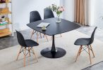 42.1" Table Mid-century Dining Table for 4-6 people With Round Mdf Table Top, Pedestal Dining Table, End Table Leisure Coffee Table