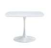 42.1" Table Mid-century Dining Table for 4-6 people With Round Mdf Table Top, Pedestal Dining Table, End Table Leisure Coffee Table