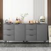Sideboard Buffet Cabinet with Storage, Wood Coffee Bar Cabinet, Kitchen Buffet Cabinet Cupboard
