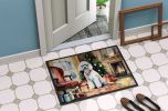 Poodle Christmas Doormat Front Door Mat Indoor Outdoor Rugs for Entryway, Non Slip Washable Low Pile, 24H X 36W