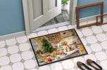 Poodle Christmas Doormat Front Door Mat Indoor Outdoor Rugs for Entryway, Non Slip Washable Low Pile, 24H X 36W