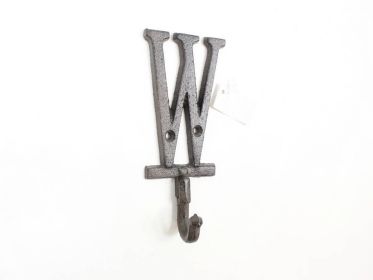 Cast Iron Alphabet Wall Hook 6"" (Letter: W)