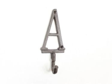 Cast Iron Alphabet Wall Hook 6"" (Letter: A)