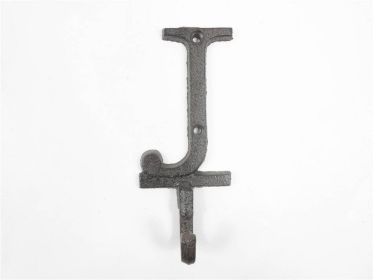 Cast Iron Alphabet Wall Hook 6"" (Letter: J)