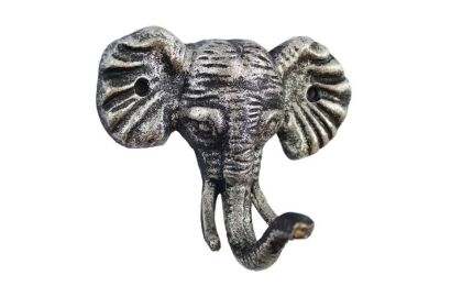Rustic Silver Cast Iron (Option: Elephant Hook 5"")