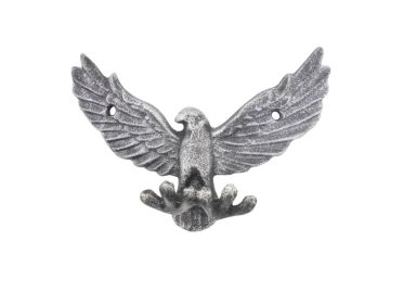 Rustic Silver Cast Iron Flying Decorative Metal Talons Wall Hooks 6"" (Option: Eagle)
