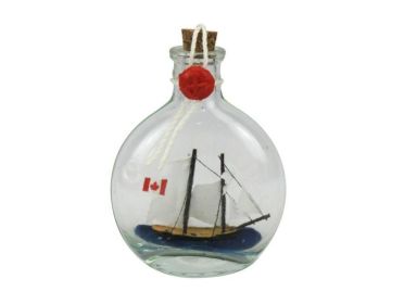 Bluenose Sailboat in a Glass Bottle (size: 4"")