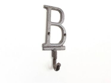 Cast Iron Alphabet Wall Hook 6"" (Letter: B)