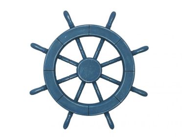 Rustic All Light Blue Decorative Ship Wheel (size: 18"")