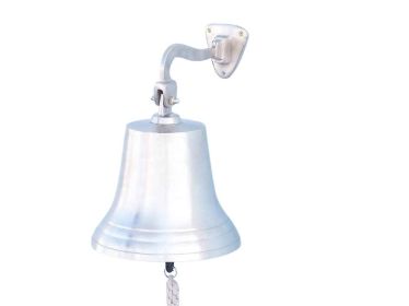 Brushed Nickel Hanging Ship's Bell (size: 15"")