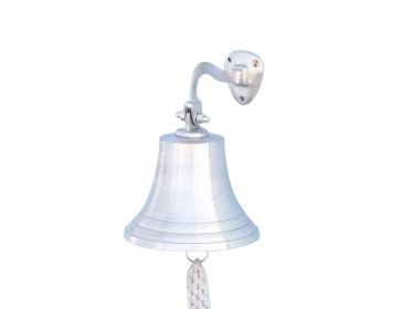 Brushed Nickel Hanging Ship's Bell (size: 9"")