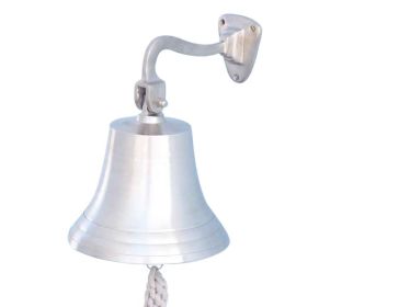 Brushed Nickel Hanging Ship's Bell (size: 11"")