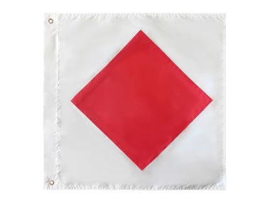 Authentic Nautical Alphabet Navy Code Signal Flag 24"" - Outdoor Use (Letter: F)