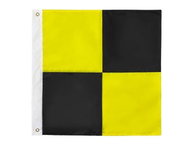 Authentic Nautical Alphabet Navy Code Signal Flag 24"" - Outdoor Use (Letter: L)
