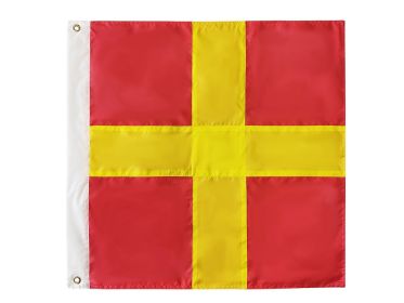 Authentic Nautical Alphabet Navy Code Signal Flag 24"" - Outdoor Use (Letter: R)