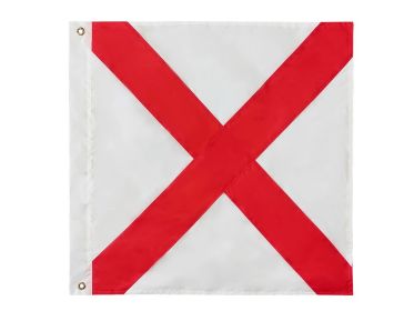 Authentic Nautical Alphabet Navy Code Signal Flag 24"" - Outdoor Use (Letter: V)