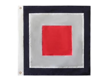 Authentic Nautical Alphabet Navy Code Signal Flag 24"" - Outdoor Use (Letter: W)