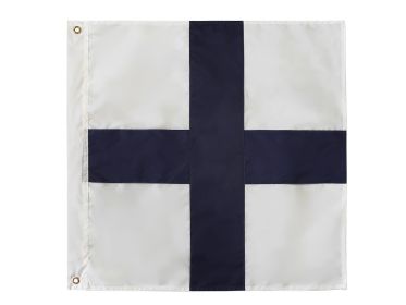 Authentic Nautical Alphabet Navy Code Signal Flag 24"" - Outdoor Use (Letter: X)