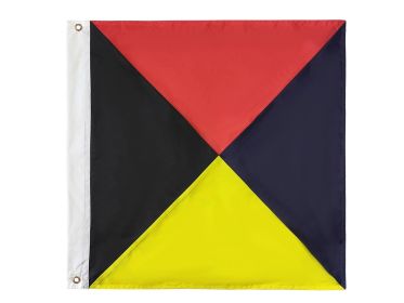 Authentic Nautical Alphabet Navy Code Signal Flag 24"" - Outdoor Use (Letter: Z)
