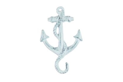 Dark Blue Whitewashed Cast Iron (Option: Anchor Hook 5"")