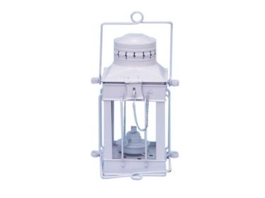 Iron Cargo Oil Lamp - White (size: 11"")