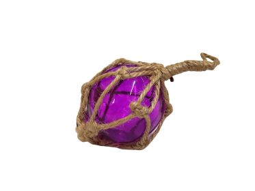 Purple Japanese Glass Ball Fishing Float With Brown Netting Decoration (Option: Color)