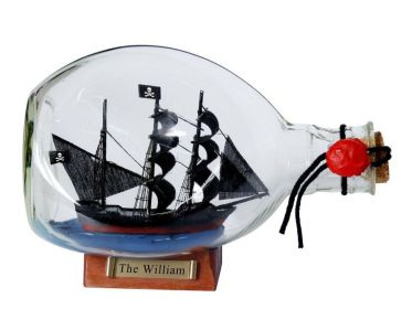 Calico Jack's The William Pirate Ship in a Bottle (size: 7"")