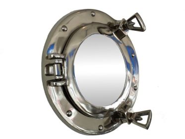 Chrome Decorative Ship Porthole Mirror (size: 8"")