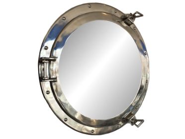 Chrome Decorative Ship Porthole Mirror (size: 20"")