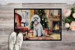 Poodle Christmas Doormat Front Door Mat Indoor Outdoor Rugs for Entryway, Non Slip Washable Low Pile, 24H X 36W