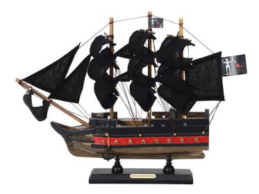 Wooden Blackbeards Queen Annes Revenge Sails Limited Model Pirate Ship 12"" (Option: Black)