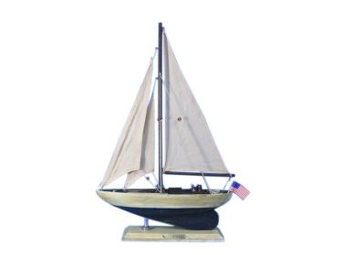 Wooden Rustic Enterprise Model Sailboat Decoration (Option: Size)