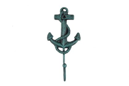Seaworn Blue Cast Iron Anchor Hook (Option: 7"")