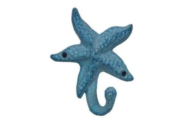 Dark Blue Whitewashed Cast Iron (Option: Starfish Hook 4"")