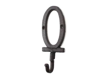 Cast Iron Alphabet Wall Hook 6"" (Letter: O)