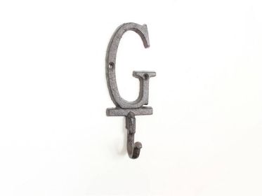 Cast Iron Alphabet Wall Hook 6"" (Letter: G)
