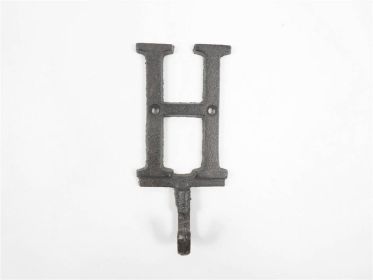 Cast Iron Alphabet Wall Hook 6"" (Letter: H)