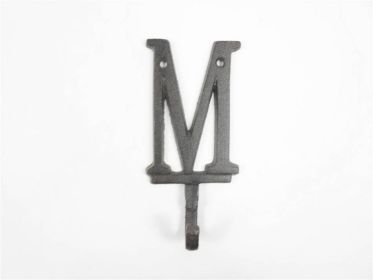 Cast Iron Alphabet Wall Hook 6"" (Letter: M)