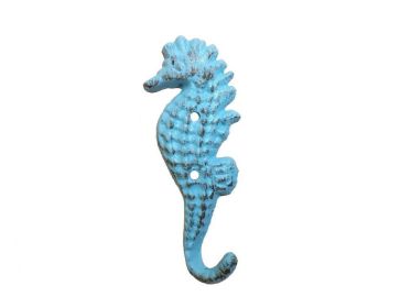 Rustic Light Blue Cast Iron (Option: Seahorse Hook 5"")