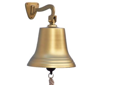 Antique Brass Hanging Ship's Bell (size: 15"")