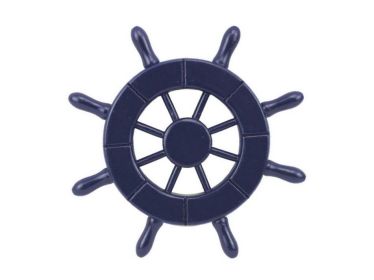 Dark Blue Decorative Ship Wheel (size: 6"")