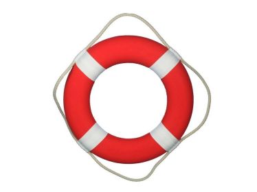 Vibrant Red Decorative Lifering with White Bands (Option: 20"")