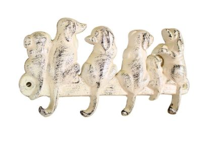 Whitewashed Cast Iron Dog Hook (Option: 8"")