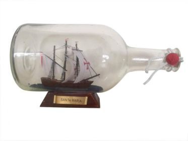 Santa Maria Model Ship in a Glass Bottle (Option: 9"")