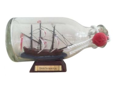 Santa Maria Model Ship in a Glass Bottle (Option: 5"")