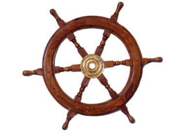 Deluxe Class Wood and Brass Decorative Ship Wheel (Color: 30"")